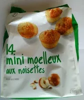 Mängden socker i 14 mini moelleux aux noisettes