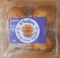 Mängden socker i 4 Muffins fourrage saveur myrtille