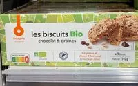 Mängden socker i Les biscuits bio chocolat et graines