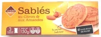 Mängden socker i Biscuits sablés au citron et aux amandes