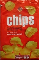 Mängden socker i Chips Nature (Blondes et Croustillantes)