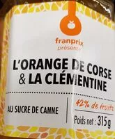 Mängden socker i confiture premium orange et clémentines de Corse