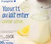 Mängden socker i Yaourts au Lait Entier, saveur citron