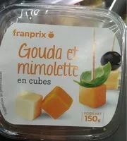 Mängden socker i Gouda et Milolette en Cube