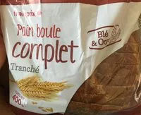 Mängden socker i Pain boule complet tranché