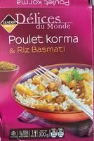 Mängden socker i Poulet korma et riz basmati