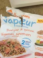 Mängden socker i Boulgour et quinoa, légumes et saumon