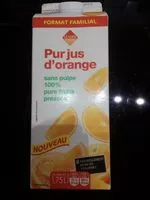 Mängden socker i Pur jus d'orange pressée sans pulpe