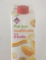 Mängden socker i Pur Jus Multifruits aux 8 Fruits