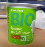 Mängden socker i Yaourt au Lait entier sucré