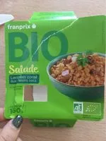 Mängden socker i Salade de lentilles corail aux raisins secs