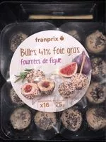 Mängden socker i Billes 41% foie gras fourrées de figue