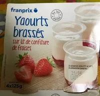 Mängden socker i Yaourt sur lit de confiture de fraises