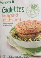 Mängden socker i Galettes Boulgour et Lentilles Corail