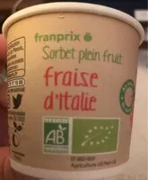 Mängden socker i Sorbet plein fruit fraise d'Italie