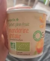 Mängden socker i Sorbet plein fruit mandarine d'Italie