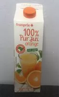 Mängden socker i 100% pur jus orange avec pulpe