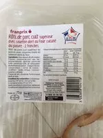 Mängden socker i Roti de porc cuit superieur avec couenne