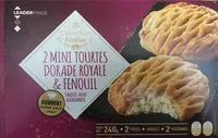 Mängden socker i 2 Mini Tourtes Dorade Royale & Fenouil, Sauce aux Agrumes