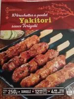 Mängden socker i Dix brochettes de poulet yakitori