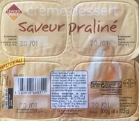 Mängden socker i Crème dessert saveur praliné