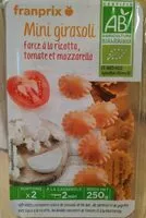 Mängden socker i Mini girasoli farce a la ricotta tomate et mozzarella