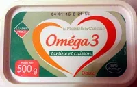 Mängden socker i Le Plaisir & la Cuisine - Oméga 3 tartine et cuisson - Doux 59% de mat. gr.
