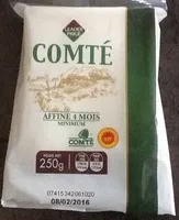 Mängden socker i Comté affiné 4 mois