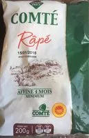 Mängden socker i Comté Râpé