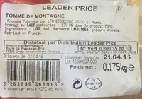 Mängden socker i Tomme de Montagne