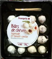 Mängden socker i Billes de Chèvre, Tapenade et Tomates Confites