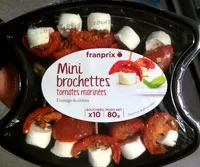 Mängden socker i Mini brochettes tomates marinées Fromage de chèvre