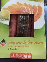 Mängden socker i Émincés de saumon fumé au bois de hêtre