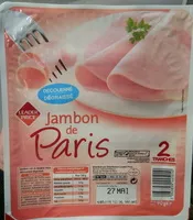 Mängden socker i Jambon de Paris découenné dégraissé (2 tranches)