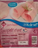 Mängden socker i Jambon supérieur découenné dégraissé -25 % de sel