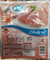 Mängden socker i Jambon de Paris -25 % de sel Découenné Dégraissé