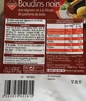 Mängden socker i Boudins noir aux oignons et à la fécule de pomme de terre