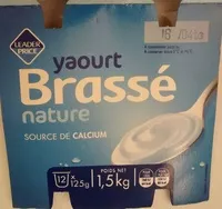 Mängden socker i Yaourt Brassé nature (12 pots)