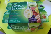 Mängden socker i Bifidus brassé avec morceaux de fruits (cerise, fraise, mangue, figue, rhubarbe, pruneau)
