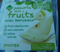 Mängden socker i Yaourts aux fruits avec morceaux Poires