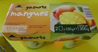 Mängden socker i Yaourts Mangues