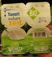 Mängden socker i Yaourt nature bio sucre de canne