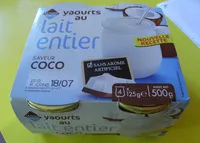 Mängden socker i Yaourts au lait entier saveur Coco Leader Price