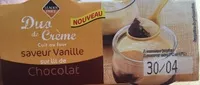 Mängden socker i Duo de Crème saveur vanille chocolat