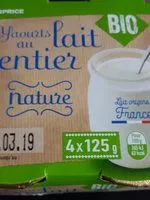 Mängden socker i Yaourts au lait entier nature