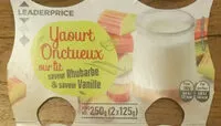 Mängden socker i Yahourt onctueux sur lit saveur rhubarbe vanille