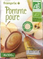 Mängden socker i Compote pomme poire bio