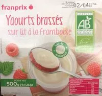 Mängden socker i Yaourts brassés sur lit à la framboise