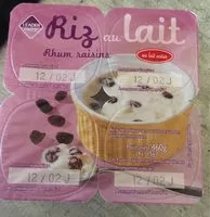 Mängden socker i Riz au lait Rhum raisins