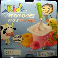 Mängden socker i Kids Fromages frais aux fruits (3,3 % MG) 
